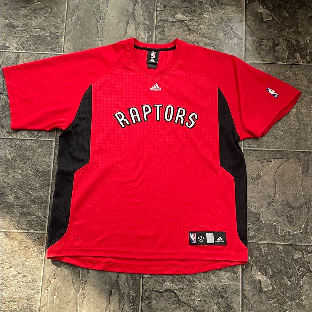 NBA ADIDAS RAPTORS Basketball Practice Jersey Athletic Shirt w Mesh Detailing